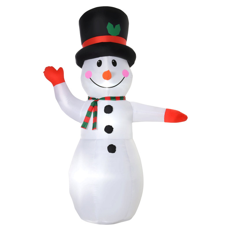 Décoration de Noël gonflable 8 pi. Bonhomme de neige, décoration de Noël de jardin avec lumières DEL