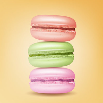 Macarons Vector - Wrapped Canvas Print