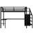 Queen Size Metal Loft Bed With And Led For Convenient Comfortable Bedroom Black Size, Wardrobe, Adjustable Shelf Storage Expansion-2011901778