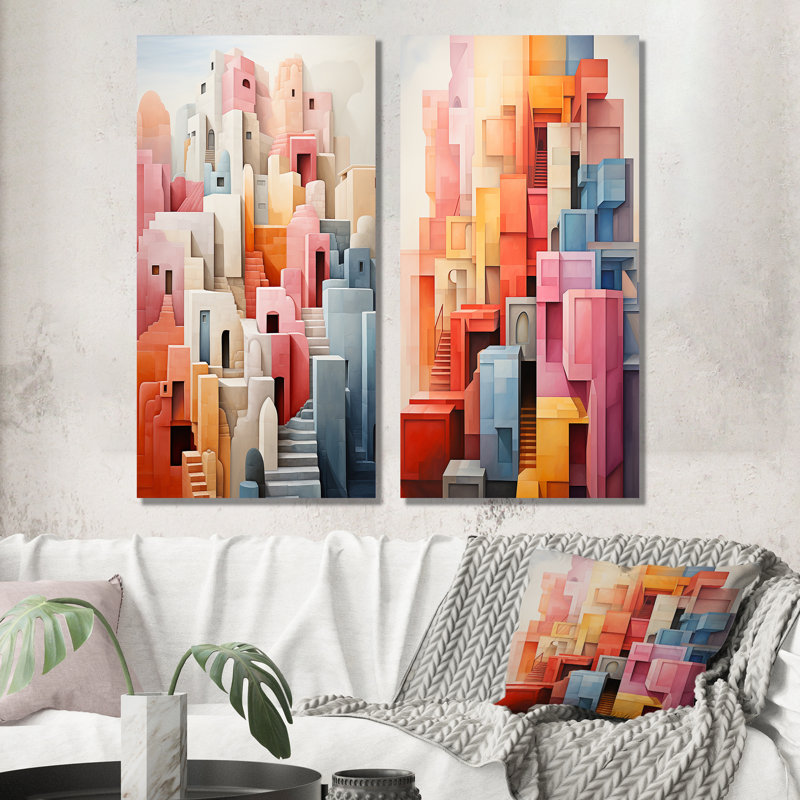 Constructivisme Construit Horizons 8 "Constructivisme Construit 8" - Pièces sur, Toile tendue, H 40 po x l 40 po