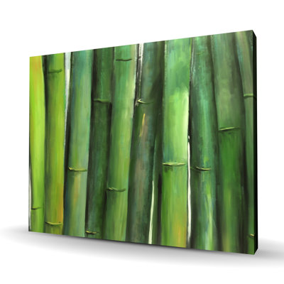 Bambou vert - Toile verte hyperréaliste pour la décoration intérieure