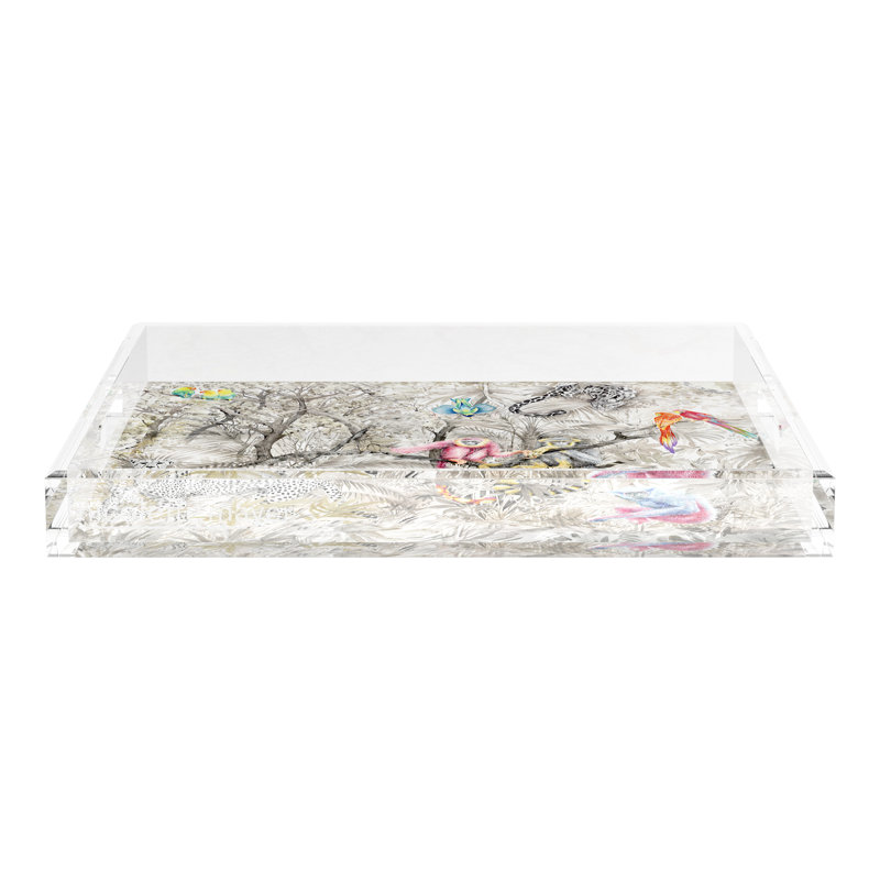 Plateau décoratif carré Arcadia Chettah, 2 po x l 18 po x P 18 po