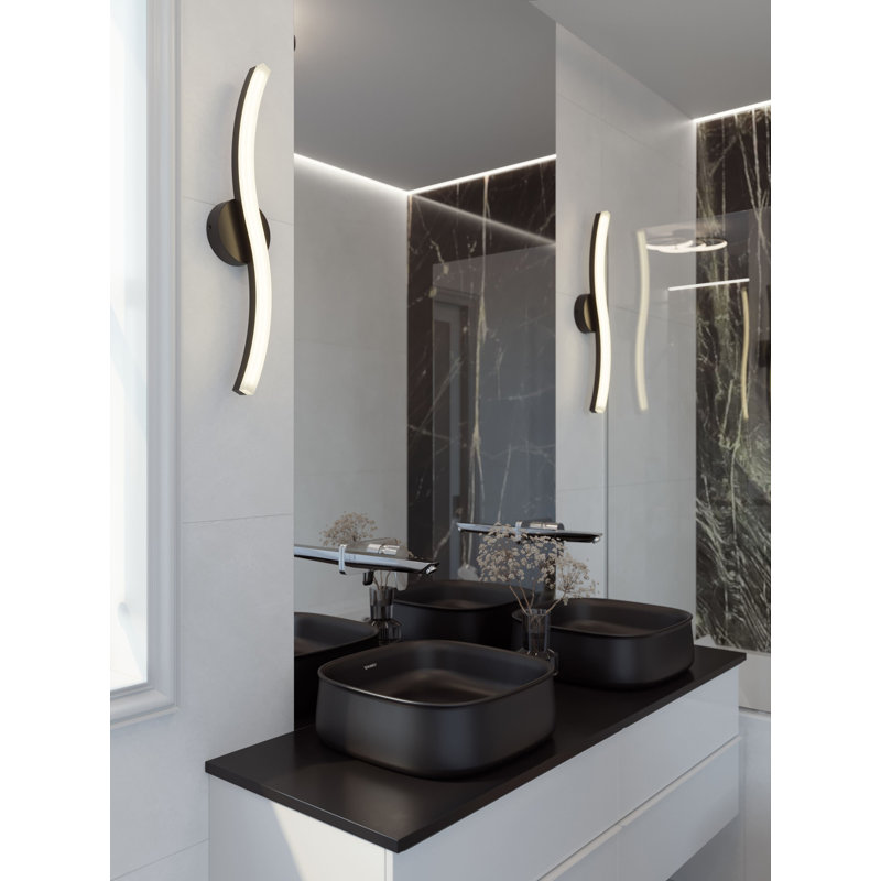 Éclairage à DEL à intensité variable pour meuble-lavabo Jahnyia, Noir