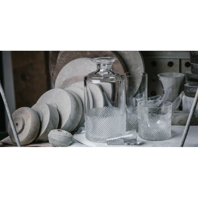 Diamond Crystal Glass, 9.4'' H x 4.3'' W x 4.3'' D