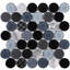 Carreau de mosaïque mural rond à motif marbré 11 po x 11,75 po Fusion Dot-36931958