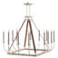 Bend Chandelier With Leather Accents