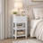 Woodley Accent Side Table and Freestanding Cabinet with Drawer and Two Shelves for Bathroom or Bedroom Storage