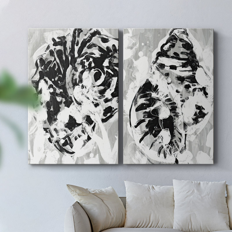 Ocean Inkblot III - Toile tendue avec châssis de qualité supérieure - Prêt à accrocher, H 27 po x l 18 po