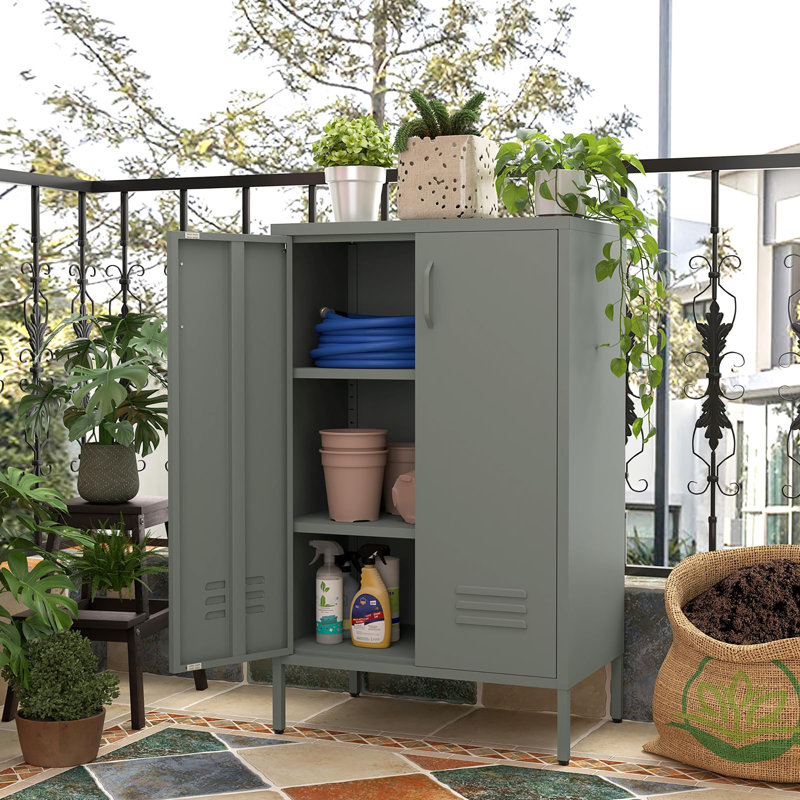 2 -Door Storage Cabinet, Grey Green