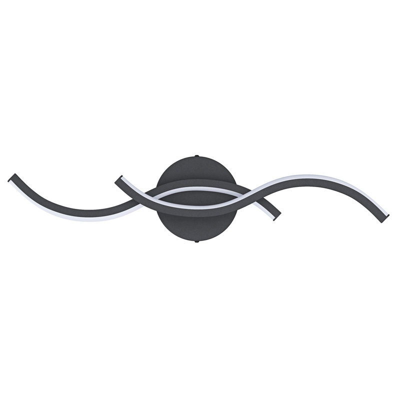 Applique murale pour salle de bain 2 lumières DEL Kanasha, Noir mat