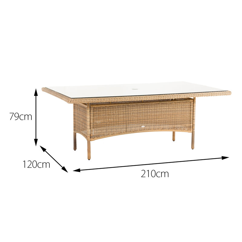 Panama Rattan 8 Seater Rectangle Dining Table in 4 Seasons