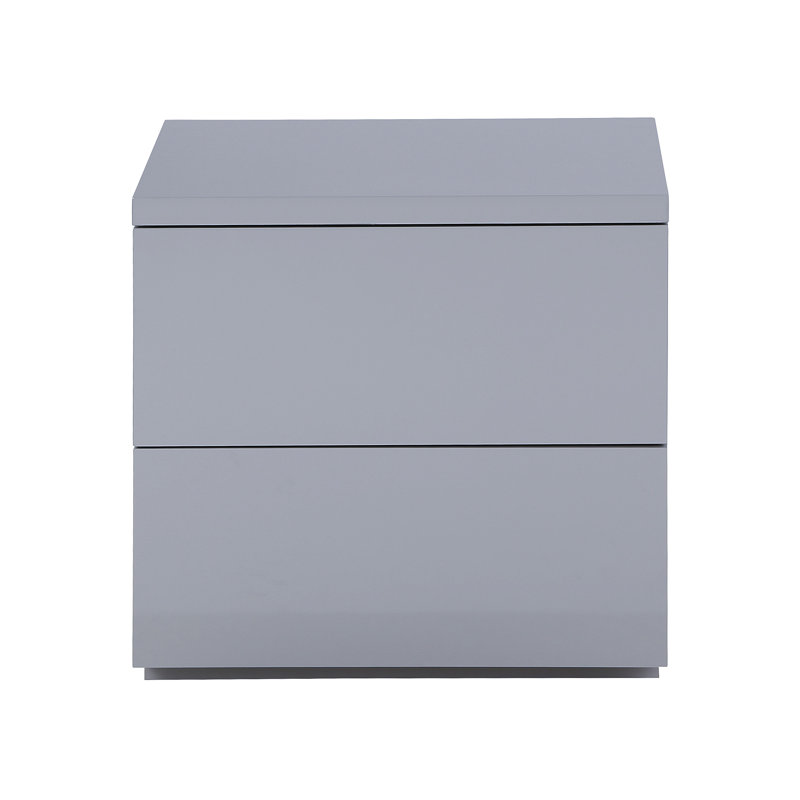 Delphinus 50cm W Manufactured Wood Bedside Table, Grey