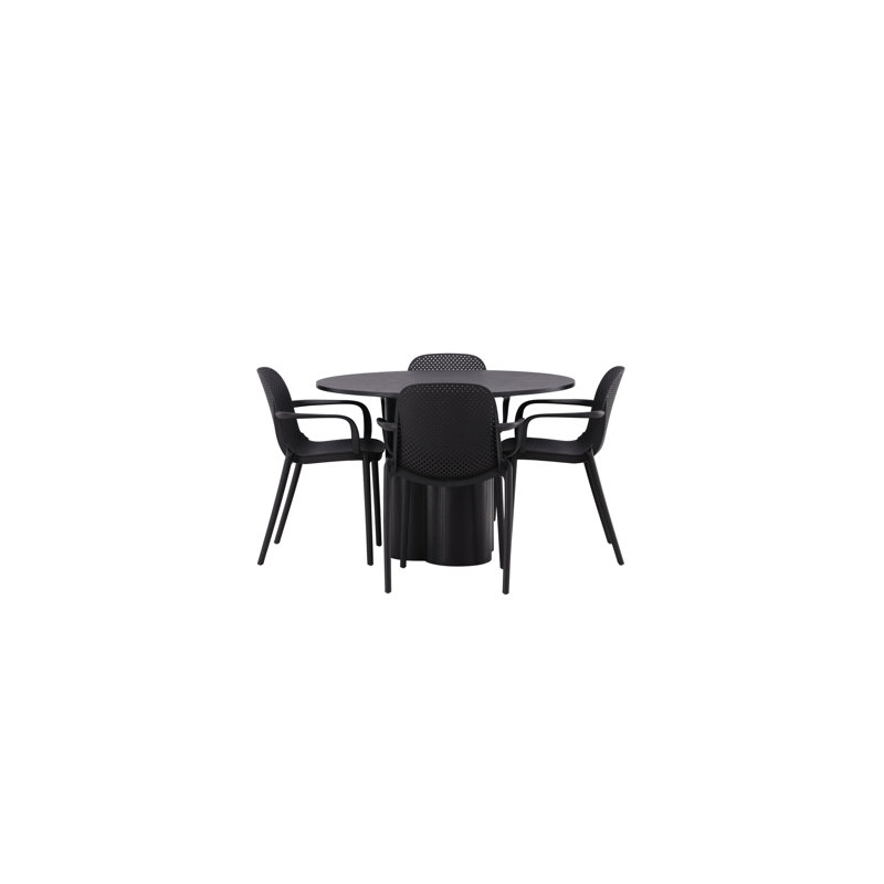 Mitre 4 - Person Dining Set, Black