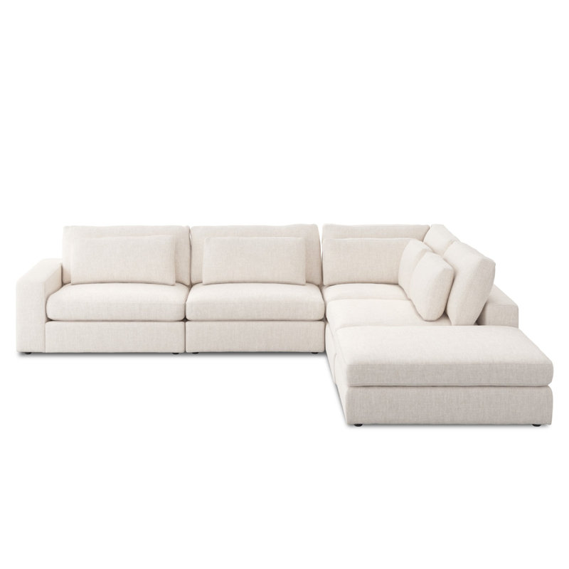 Bloor 4PC LAF Sectional W/ Ottoman-Essence Natural, Right Arm Facing, Essence Natural