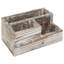 Plateau de rangement de bureau, organisateur de bureau en bois massif rustique avec 3 compartiments pour accessoires de bureau