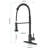 Pull Down Single Handle Kitchen Faucet In Matte Black, Stainless Steel, 360 Rotating Nozzle, Two Water Output Settings For Practical Needs Steel Black Faucet, Rotatable Different Requirements-899166348