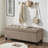 Linen Beige Tufted Storage Bench, Entryway and Bedroom Multi-Use Seating, Linen Upholstery 2-Seater Hidden Storage with Solid Wood Spindle Legs-129106404