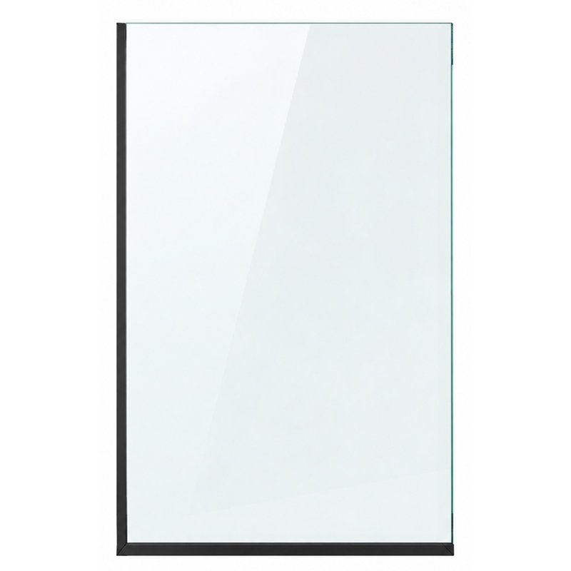 30'' W X 74.25'' H Framed Fixed Glass Panel, Black