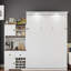 Lit escamotable avec armoire de rangement, support à vin, porte-verre, tiroirs et bande à DEL multicolore-1044594883