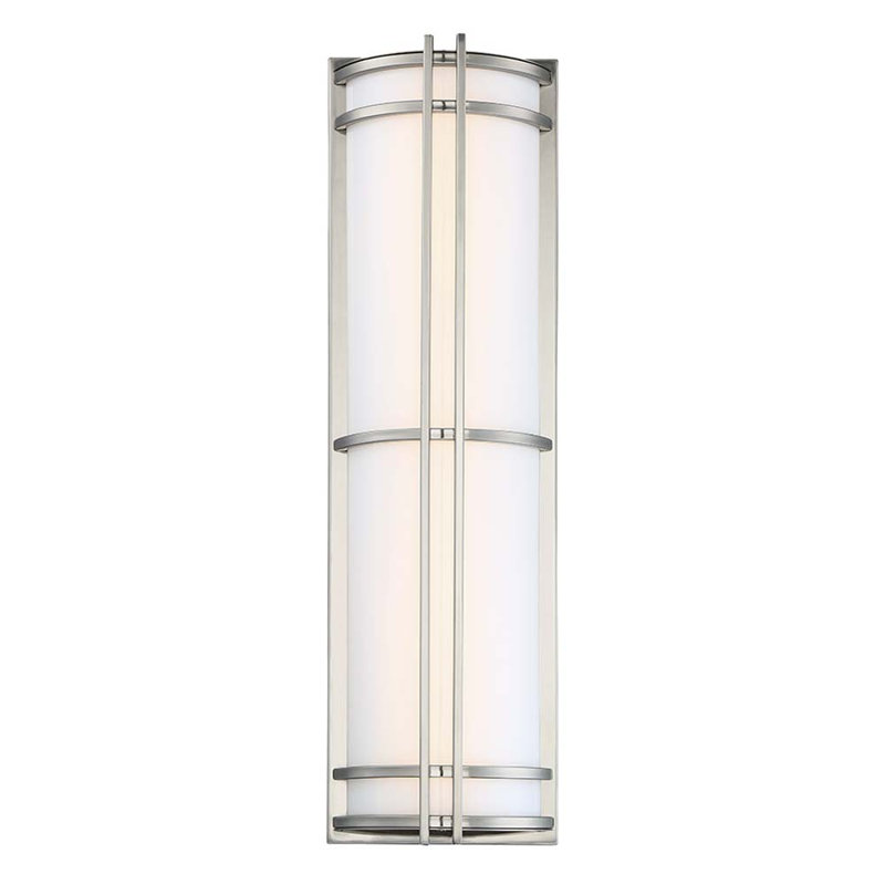 Skyscraper Outdoor Flush Mount, Stainless Steel, 3500K, 37" H x  9" W x 4.875" D