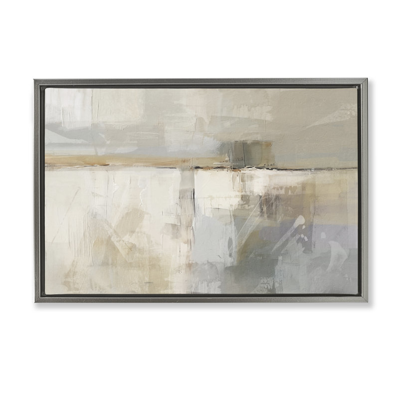  Toile abstraite «Shimmering Meadow» par Nina Blue, H 17 po x l 25 po, Cadre flottant gris lustré