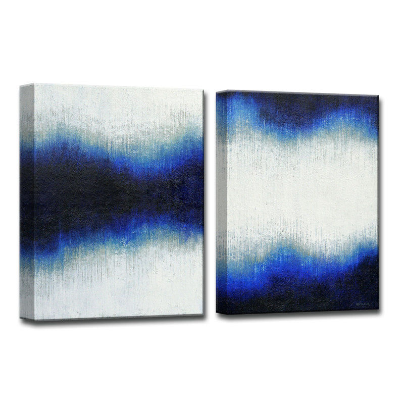 "Courants et marées" par Norman Wyatt Jr. - Ensemble de 2 reproductions sur toiles tendues, H 30 po x l 64 po x P 1,5 po