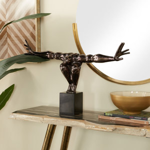 Wycliffe Aluminum Metal Diver Decorative Sculpture