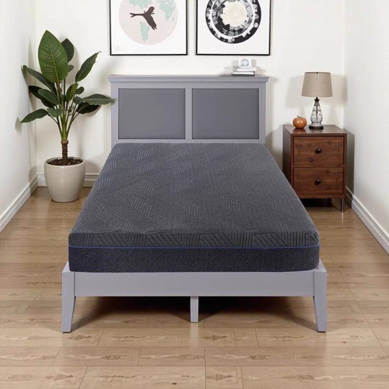 8" Full Size Gel-Infused Memory Foam Hybrid Mattress - Dark Gray, Firm Comfort, Mattress in a Box, Full / Double