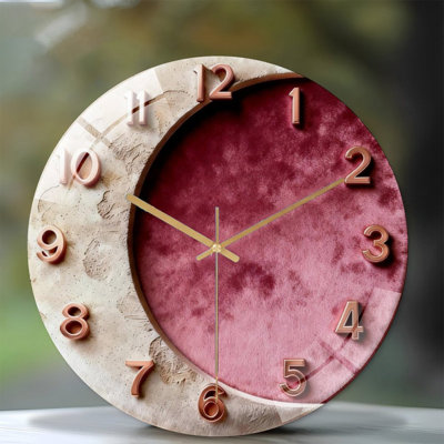 Horloge murale 12 po ronde en verre trempé avec mouvement à quartz silencieux