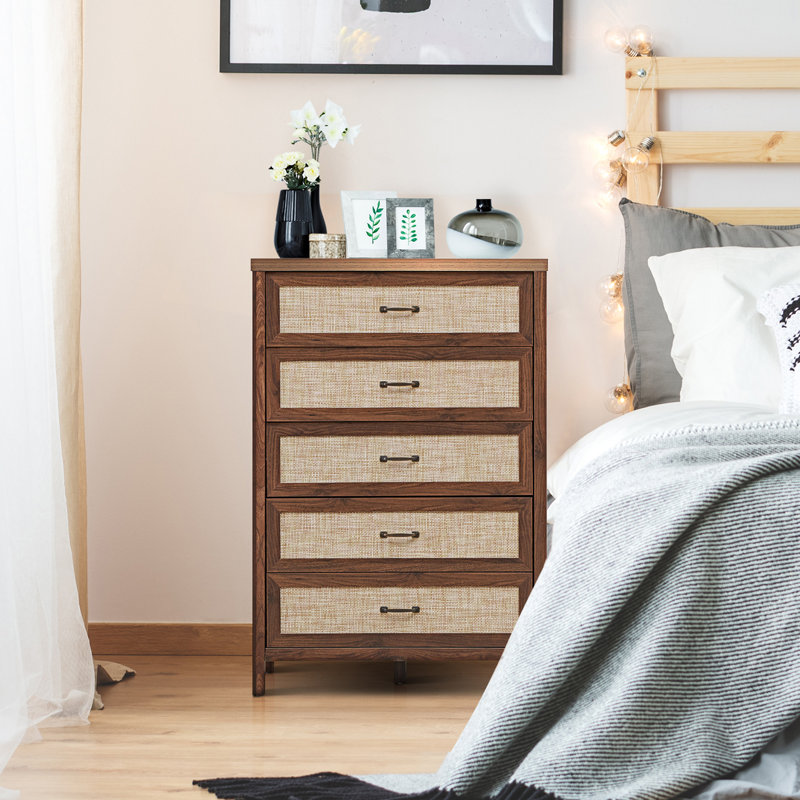 Commode 5 tiroirs Armie, Noyer