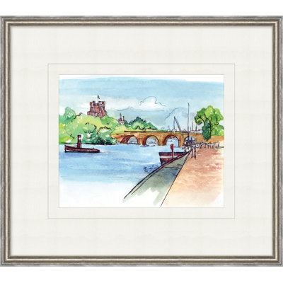 Mes voyages à travers la France 2 - Peinture sur papier encadrée