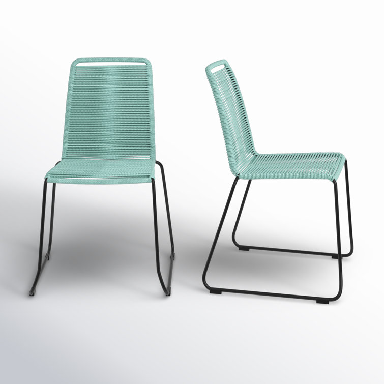 Camberlynn Powder Coated Steel Outdoor Stacking Dining Side Chair