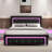 Alber Upholstered Platform Bed Frame with LED Lights,with Diamond Tufted -1988990741-1988990743