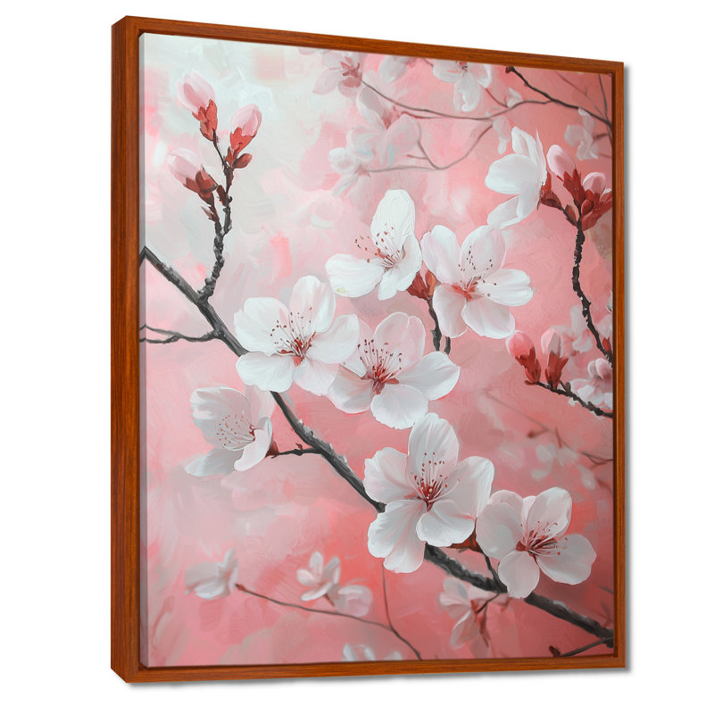 Moment in Spring Spring Cherry Blossom I - Art mural fleur de cerisier, H 32 po x l 16 po, Impression encadrée flottante