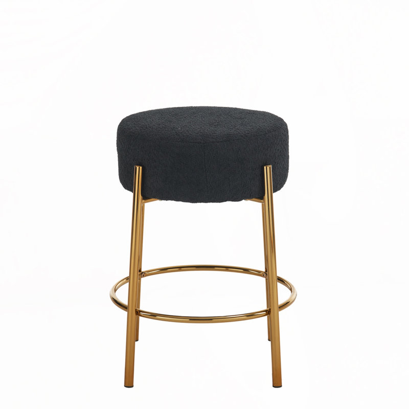 Round Bar Stools, Black, Gold