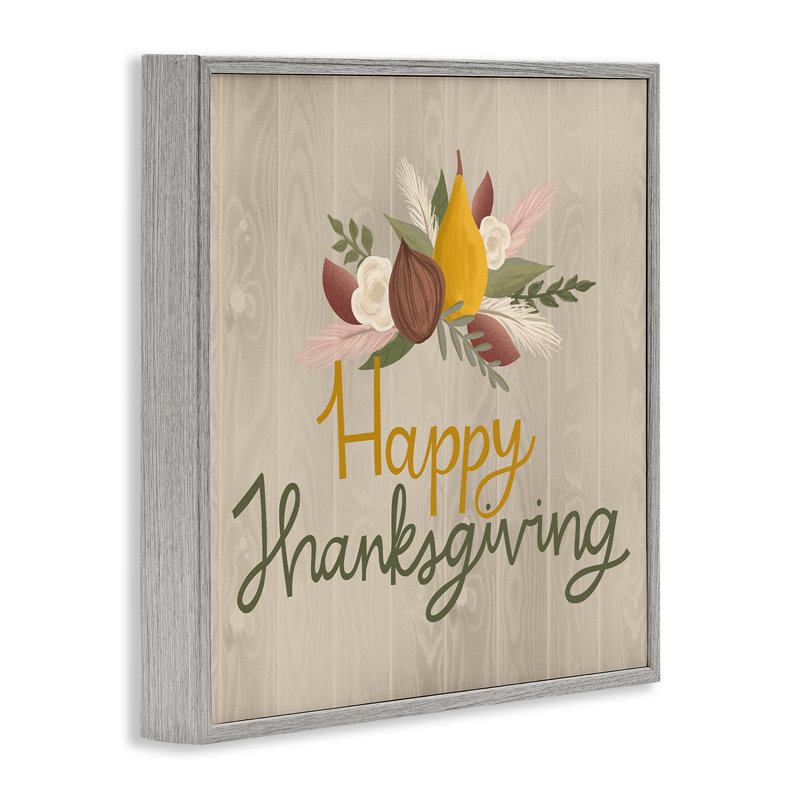 «Happy Thanksgiving Rustic Harvest», estampe numérique, design par Mandy Ford Art + Illustration, H 17 po x l 17 po