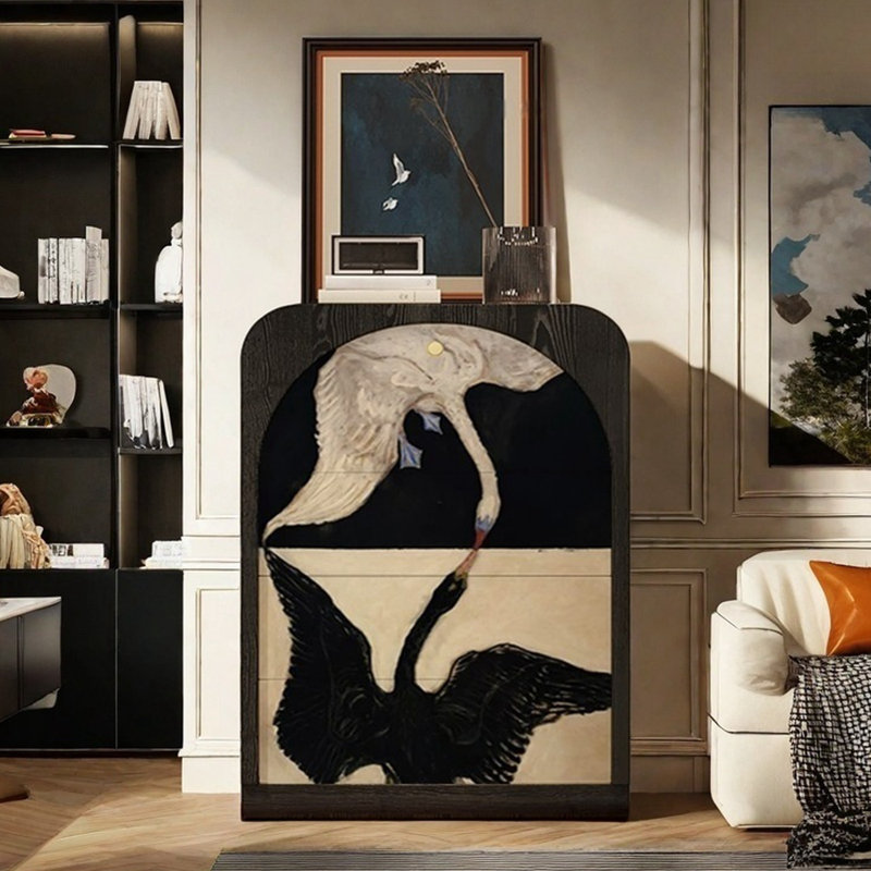 Buffet décoratif vintage à une porte et trois tiroirs Vintage