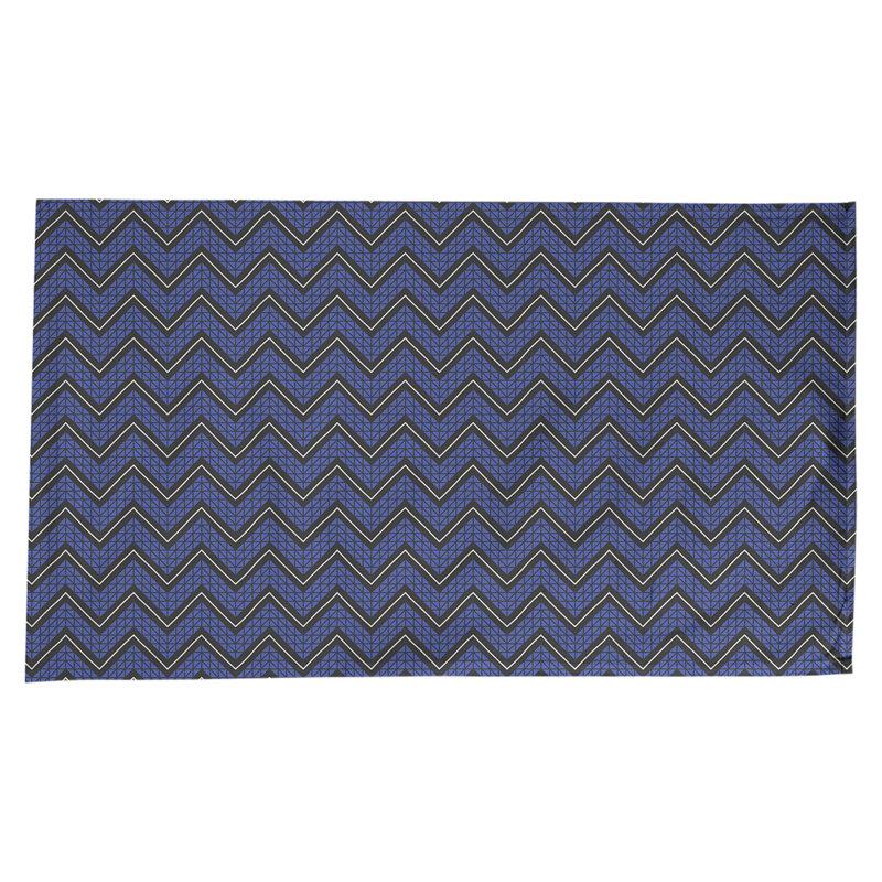 Nappe à chevrons à la main classic Stephenie, Bleu / Noir / Jaune