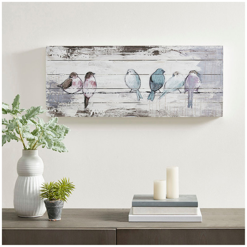 Hand Painted Wood Plank Panel Wall Decor