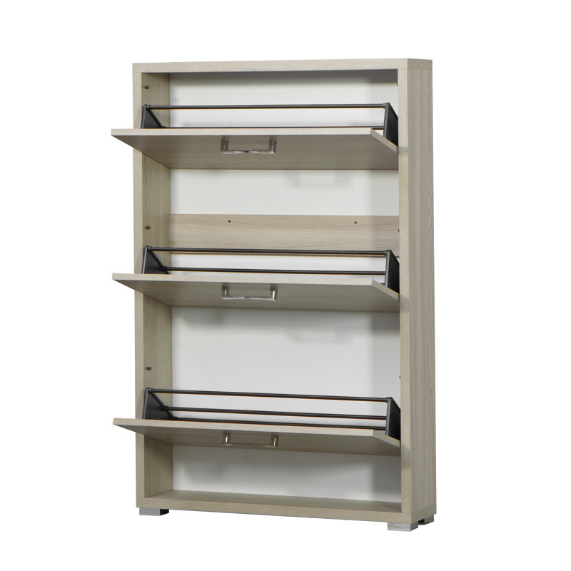 9 Pair Flip Down Shoe Storage, Elm