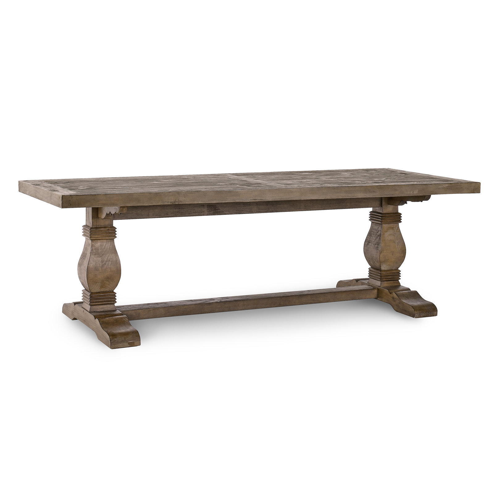 Kinston 94" Solid Wood Dining Table, Distressed Brown