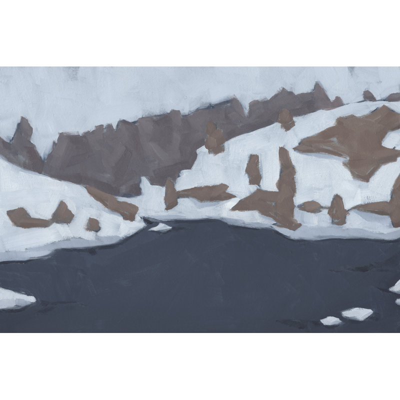 Henry's Fork II - Painting, 20 cm H x 30 cm W, Black Floater Frame