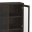 Bibliothèque moderne à 5 tablettes H 79 "x l 38" avec portes en verre noyer Rivington-116164062