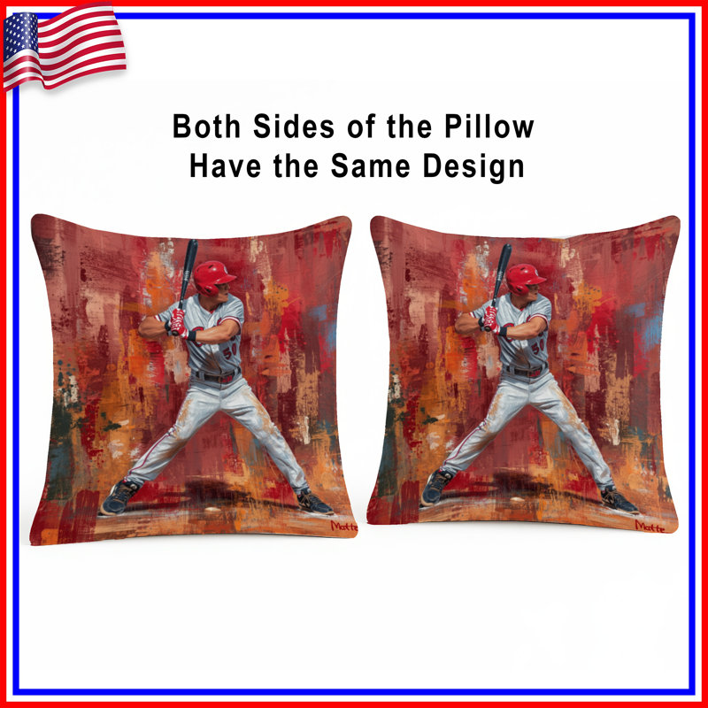 Coussins décoratifs de baseball, 20 po x 20 po