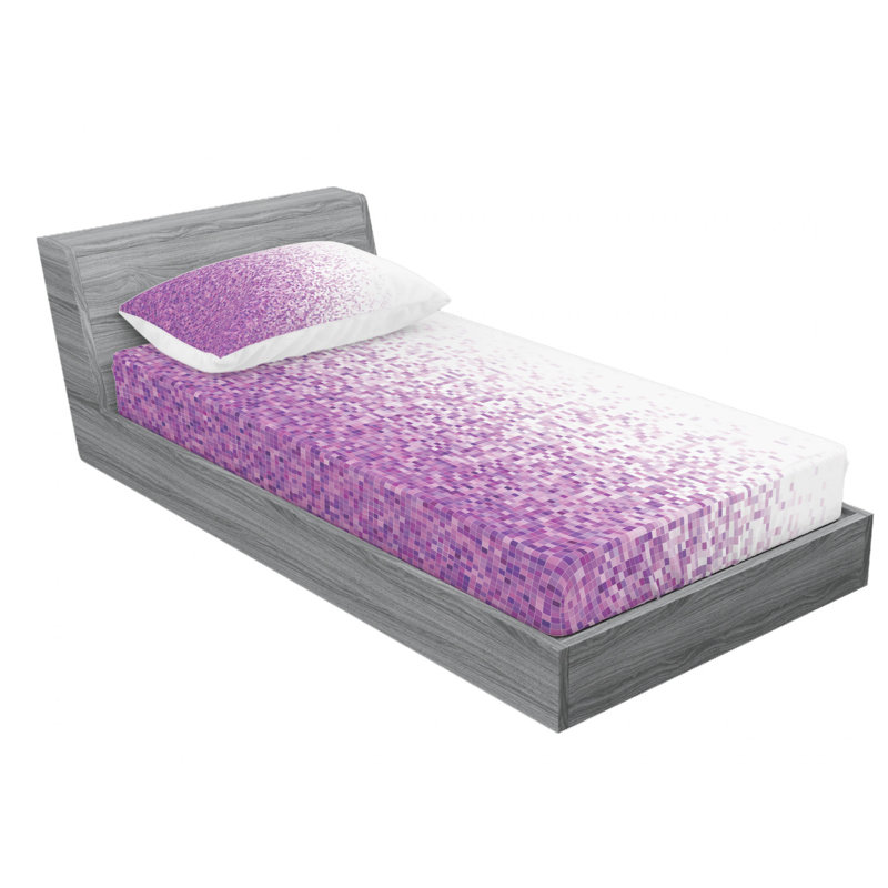 Microfiber Paisley Sheet Set, Twin, Pixel Party Mix Concept Ombre
