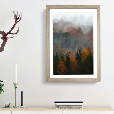 Misty Forest in the Autumn - Picture Frame Graphic Art Print