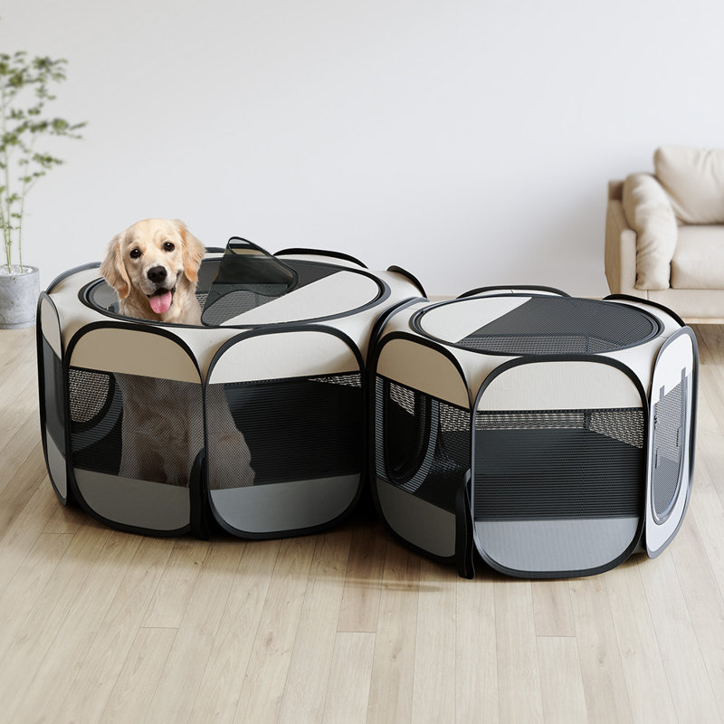 Parc 2-en-1 pour chien, parc à chat portatif pour chiots intérieur / extérieur, cage de cage pour chien