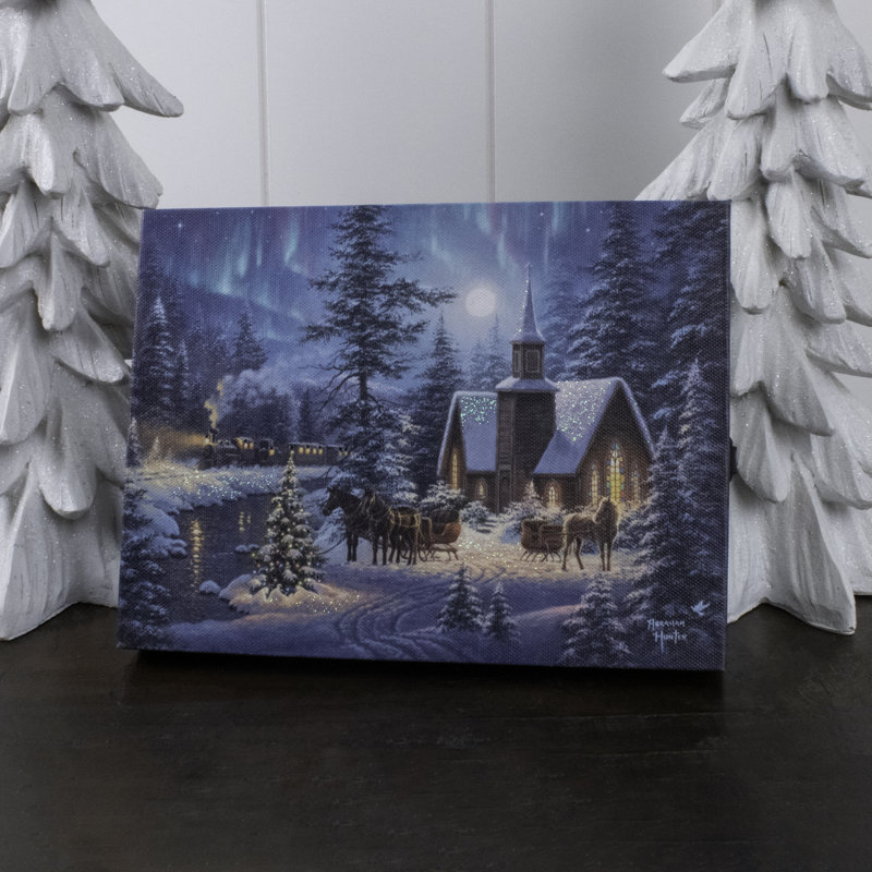 Silent Night 8X6 Lighted Tabletop Canvas
