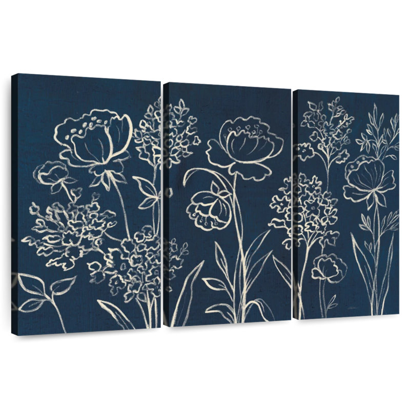 Harnek An Indigo Floral I, 42" H x 65" W