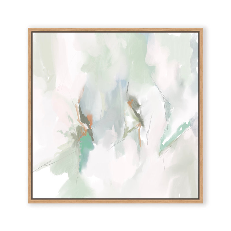 Abstract Coastal Bloom, 24" H x 24" W x 2.375" D, Framed Canvas, Beige
